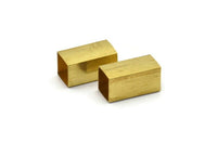 Geometric Spacer Bead, 50 Raw Brass Square Tubes (16x8mm) Bs 1576