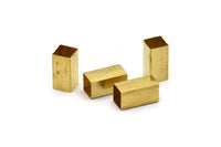 Geometric Spacer Bead, 50 Raw Brass Square Tubes (16x8mm) Bs 1576