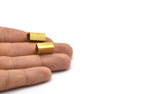 Geometric Spacer Bead, 50 Raw Brass Square Tubes (16x8mm) Bs 1576