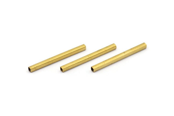 Brass Square Tube - 50 Raw Brass Square Tubes (2x25mm) Bs 1567