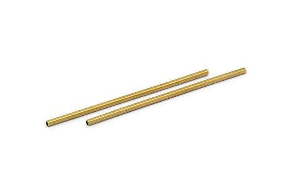 Geometric Tube Beads, 50 Huge Raw Brass Square Tubes (2x70mm) Bs 1573