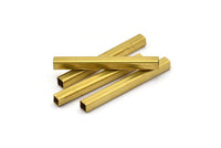 Geometric Brass Tube Beads, 25 Raw Brass Square Tubes (3x30mm) Bs 1616