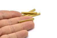 Geometric Brass Tube Beads, 25 Raw Brass Square Tubes (3x30mm) Bs 1616