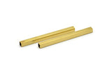 Brass Tube Beads, 6 Raw Brass Square Tubes (6x80mm) Bs 1621