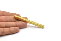 Brass Tube Beads, 6 Raw Brass Square Tubes (6x80mm) Bs 1621