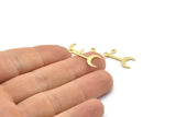 Brass Moon Charm, 24 Textured Raw Brass Crescent Charms With 1 Loop (20x9x0.80mm) M02242