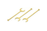 Brass Moon Charm, 24 Textured Raw Brass Crescent Charms With 1 Loop (40x9x0.80mm) M02241