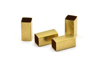 12 Huge Raw Brass Square Tubes (12x25mm) Bs 1518