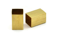Brass Tube Beads, 6 Huge Raw Brass Square Tubes (16x25mm) Bs 1525