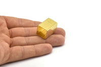 Brass Tube Beads, 6 Huge Raw Brass Square Tubes (16x25mm) Bs 1525
