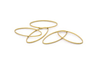 Brass Oval Connectors , 50 Raw Brass Oval Connectors (25x10mm) Bs-1668