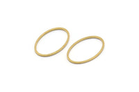 Oval Brass Charm, 50 Raw Brass Oval Connectors (20x13 mm) Bs 1667