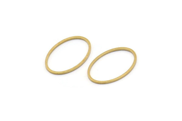 Oval Brass Charm, 50 Raw Brass Oval Connectors (20x13 mm) Bs 1667