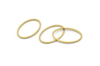 Oval Brass Charm, 50 Raw Brass Oval Connectors (20x13 mm) Bs 1667