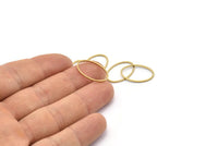 Oval Brass Charm, 50 Raw Brass Oval Connectors (20x13 mm) Bs 1667