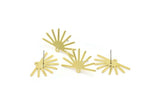 Brass Sun Earring, 10 Raw Brass Sun Stud Earrings With 1 Loop  (25x16x0.70mm) M01391 A2401