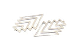 Silver Triangle Charm, 2 925 Sterling Silver Plated Tree Charms With 1 Loop (49x33x1mm) M01234