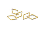 Brass Diamond Charm, 50 Raw Brass Open Diamond Ring Charms (23x13.5x1mm) D0028