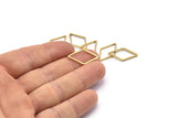 Brass Diamond Charm, 50 Raw Brass Open Diamond Ring Charms (23x13.5x1mm) D0028
