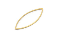 Brass Marquise Ring , 25 Raw Brass Marquise Ring, Connector, Charms (41x16x1mm) D0034