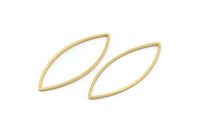 Brass Marquise Ring , 25 Raw Brass Marquise Ring, Connector, Charms (41x16x1mm) D0034