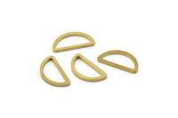 Brass Half Moon - 50 Raw Brass Semi Circle Connectors (8x15x1mm) D0022