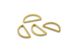 Brass Half Moon - 50 Raw Brass Semi Circle Connectors (8x15x1mm) D0022