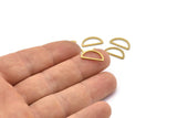Brass Half Moon - 50 Raw Brass Semi Circle Connectors (8x15x1mm) D0022