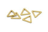 Small Triangle Connector, 12 Raw Brass Triangle Connector Rings (16x2x1.2mm) D0023