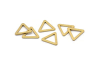 Small Triangle Connector, 12 Raw Brass Triangle Connector Rings (16x2x1.2mm) D0023