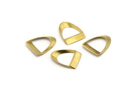 Brass Half Circle - 24 Raw Brass Semi Circle Thick Cut Connectors (8x16x0.4x2x20mm) D0087