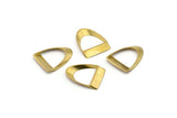 Brass Half Circle - 24 Raw Brass Semi Circle Thick Cut Connectors (8x16x0.4x2x20mm) D0087