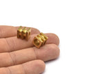 12 Raw Brass Industrial Square Tubes, Spacer Beads,end Tubes, Findings (12x10 Mm) D0048