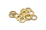 Brass Hexagon Charm, 12 Raw Brass Hexagonal Rings (12x2x1mm) D0056