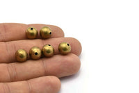 10mm Ball Beads, 24 Raw Brass Beads (10mm) D0045