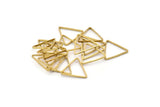Brass Triangle Charm, 100 Raw Brass Open Triangle Ring Charms (14x0.6x0.9mm) D0067