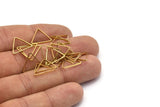 Brass Triangle Charm, 100 Raw Brass Open Triangle Ring Charms (14x0.6x0.9mm) D0067