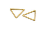Brass Triangle Charm, 25 Raw Brass Open Triangle Ring Charms (20x1.2mm) D0109