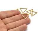 Brass Triangle Charm, 25 Raw Brass Open Triangle Ring Charms (20x1.2mm) D0109