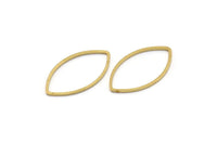 Brass Marquise Ring , 50 Raw Brass Marquise Ring, Connector, Charms (14x25x1mm) D0064