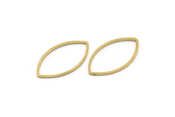 Brass Marquise Ring , 50 Raw Brass Marquise Ring, Connector, Charms (14x25x1mm) D0064