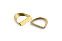 Brass Half Circle  - 24 Raw Brass Semi Circle Thick Cut Connectors (8x16x0.4x2x15mm) D0113