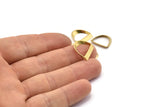Brass Half Circle  - 24 Raw Brass Semi Circle Thick Cut Connectors (8x16x0.4x2x15mm) D0113