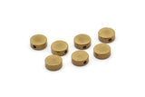 Brass Spacer Bead , 25 Raw Brass Spacer Beads, Spacer Connectors, Round Beads (8x3mm) D0128