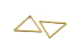 Brass Triangle Charm, 25 Raw Brass Open Triangle Ring Charms (27x1.2mm) D0111