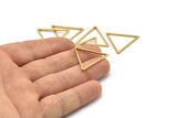 Brass Triangle Charm, 25 Raw Brass Open Triangle Ring Charms (27x1.2mm) D0111