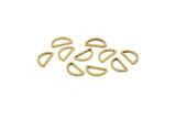 Brass Half Moon - 50 Raw Brass Open Semi Circle Connectors (6x11x0.8mm) D0007