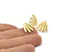 Earring Studs, 4 Raw Brass - Brass Earring Findings - Brass Earrings - Earrings (15x16x1.5mm) N1638