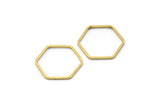 Hexagon Ring Charm, 50 Raw Brass Hexagon Shaped Ring Charms (14x0.6x0.8mm) Bs 1236