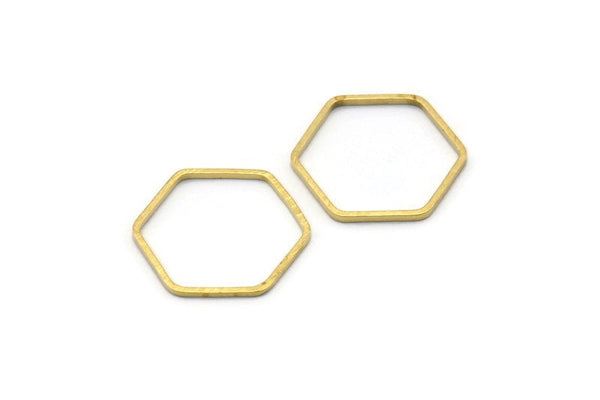 Altıgen Yüzük Tılsımı, 50 Ham Pirinç Altıgen Şekilli Yüzük Tılsımı (14x0,6x0,8 mm) Bs 1236